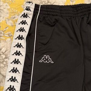 Kappa Black and White Logo Track Pants